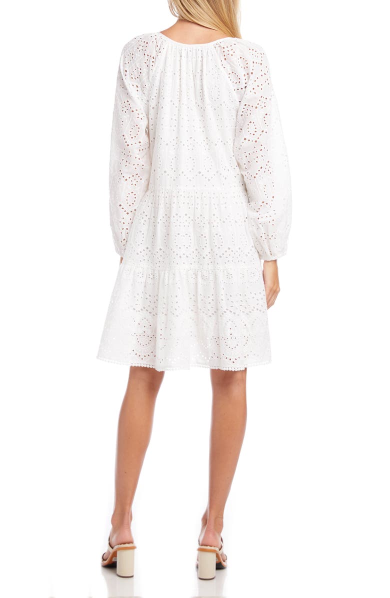 Karen Kane Tiered Long Sleeve Eyelet Dress, Alternate, color,