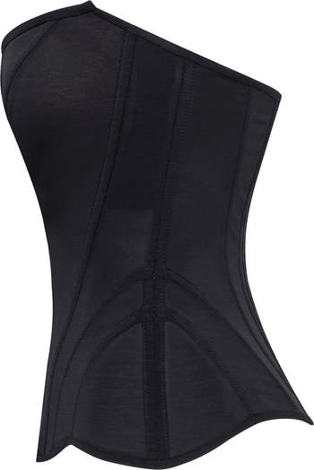 Chic low-waist black fitted corset