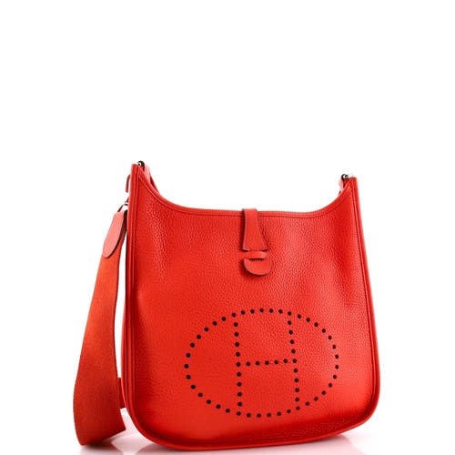 Pre-owned Hermes Hermes Evelyne Bag Gen Iii Clemence Pm In Red