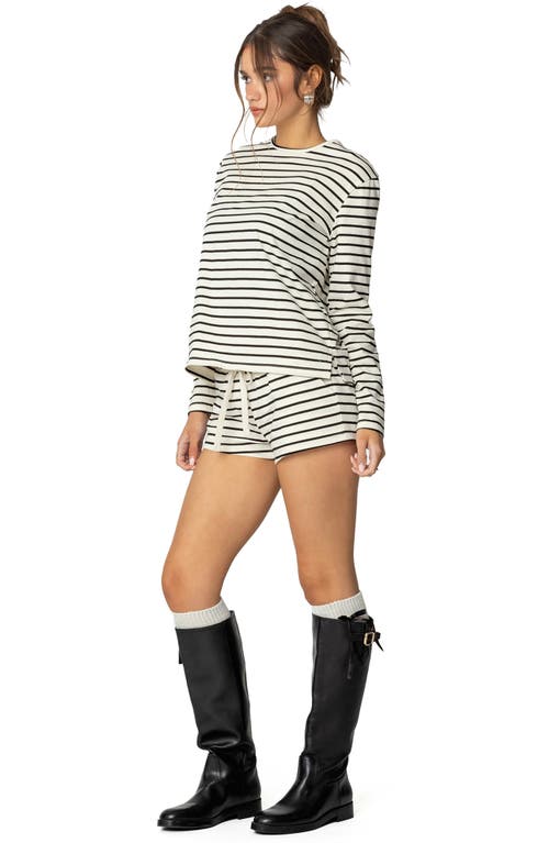 EDIKTED EDIKTED JORDYN STRIPE DRAWSTRING SHORTS 
