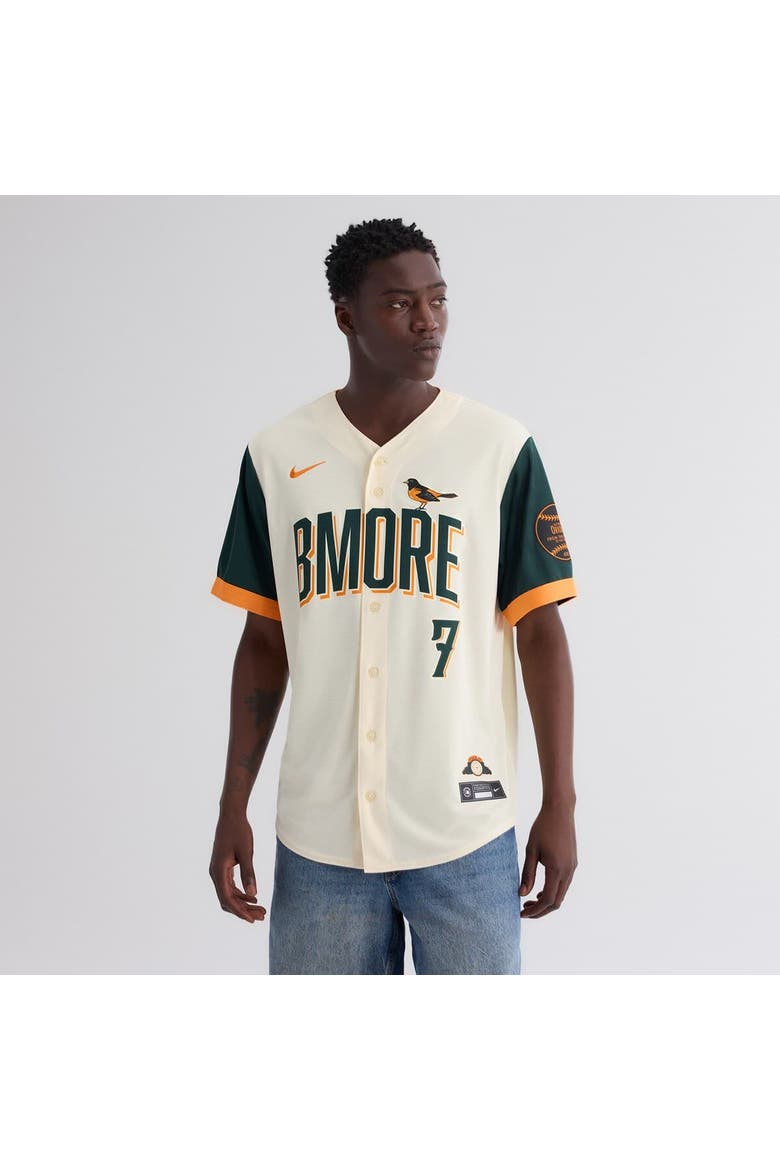 Men's Nike Jackson Holliday Cream Baltimore Orioles 2026 City Connect Stadium Jersey, Alternate, color, Cream