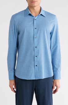 CONSTRUCT Slim Fit Geometric Print Button-Up Shirt