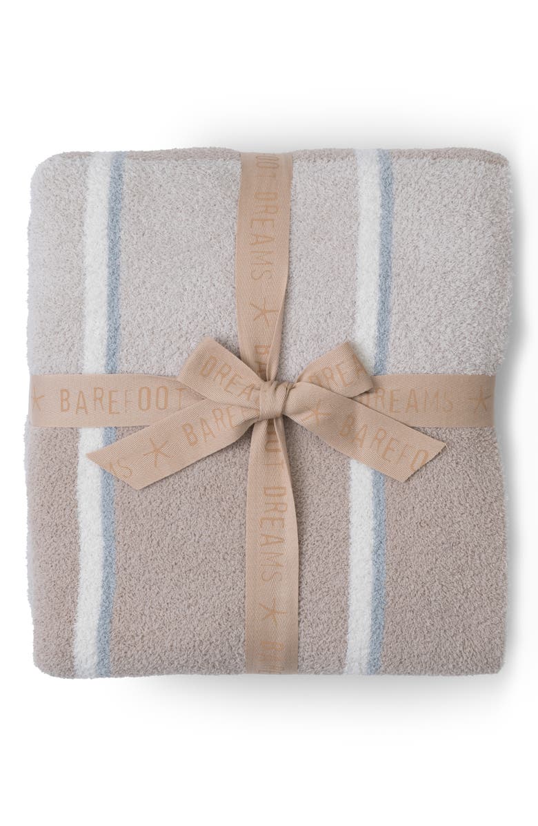 Barefoot Dreams<sup>®</sup> CozyChic<sup>®</sup> Accent Stripe Throw Blanket, Main, color, Stone Multi