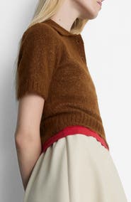 MANGO Crop Polo Sweater