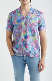 Boardies Coral Print Camp Shirt