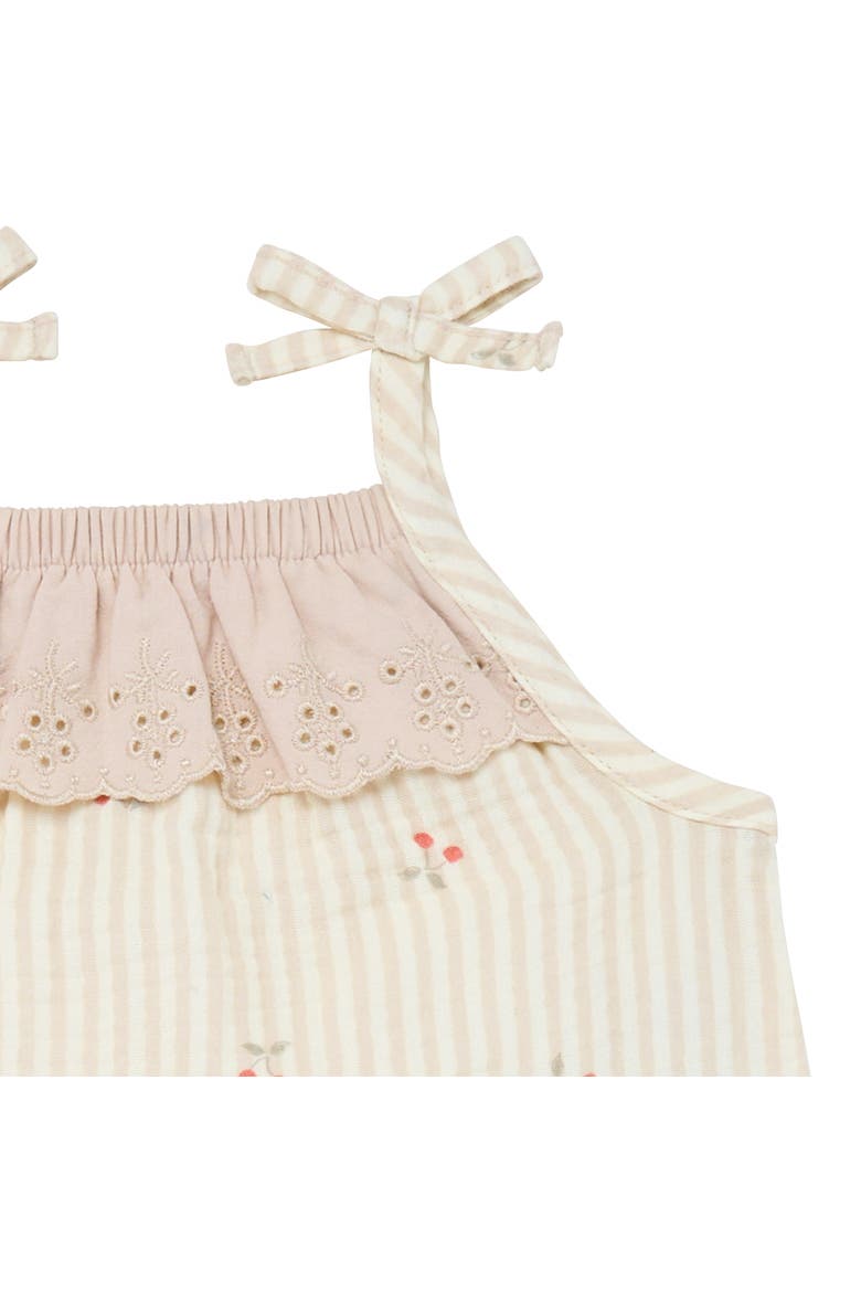 Sleeveless Ruffle Romper, Alternate, color, Cherry Stripe