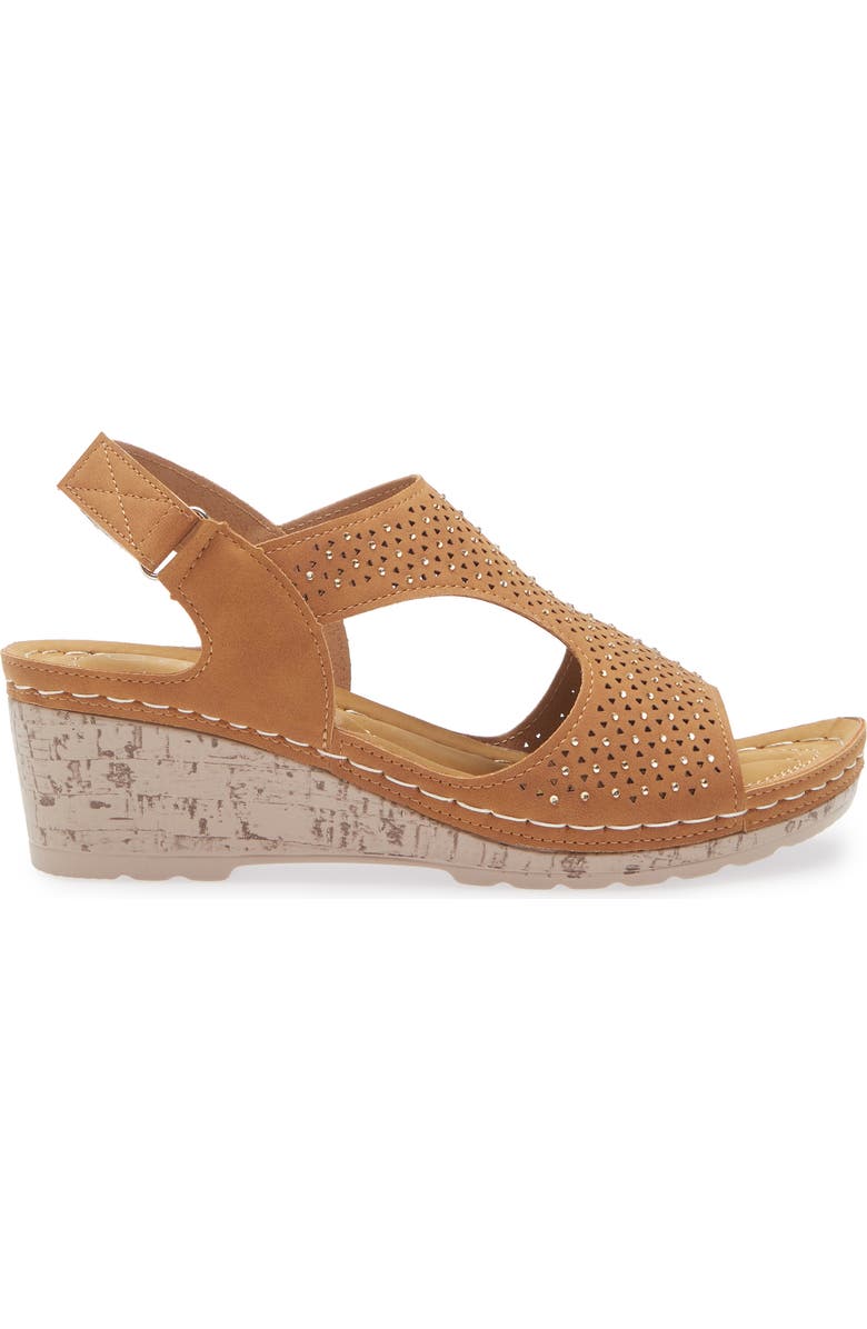 EXTREME BY EDDIE MARC Wedge Slingback Sandal, Alternate, color, Tan