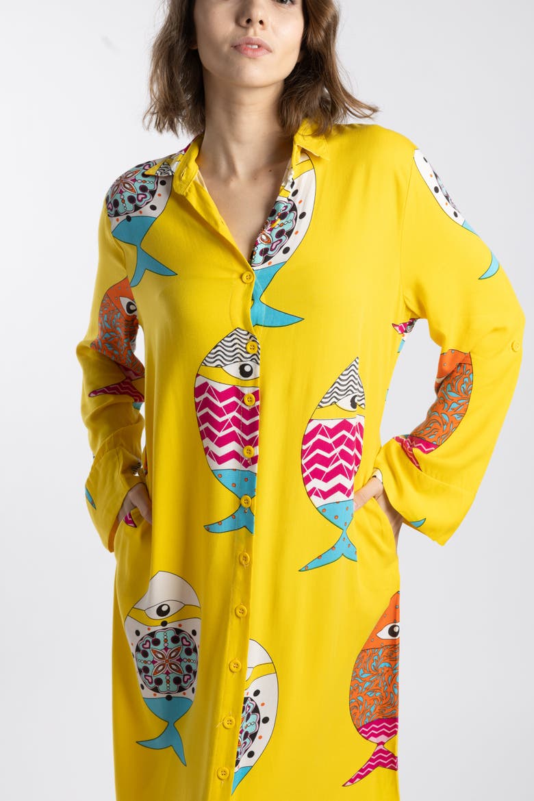Silla Dress, Alternate, color, Yellow Printed
