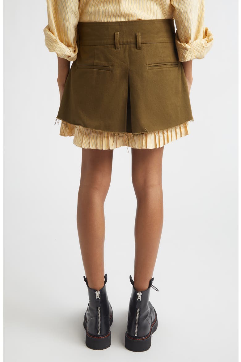 Pleated Layered Miniskirt, Alternate, color, OLIVE GREEN