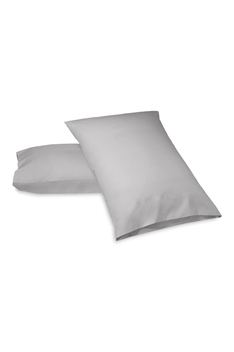 Set of 2 300 Thread Count Organic Cotton Percale Pillowcases, Main, color, GRAY