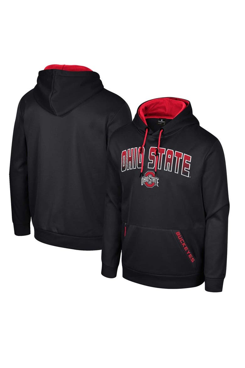 Men's Colosseum Black Ohio State Buckeyes Reese Pullover Hoodie, Main, color, Black