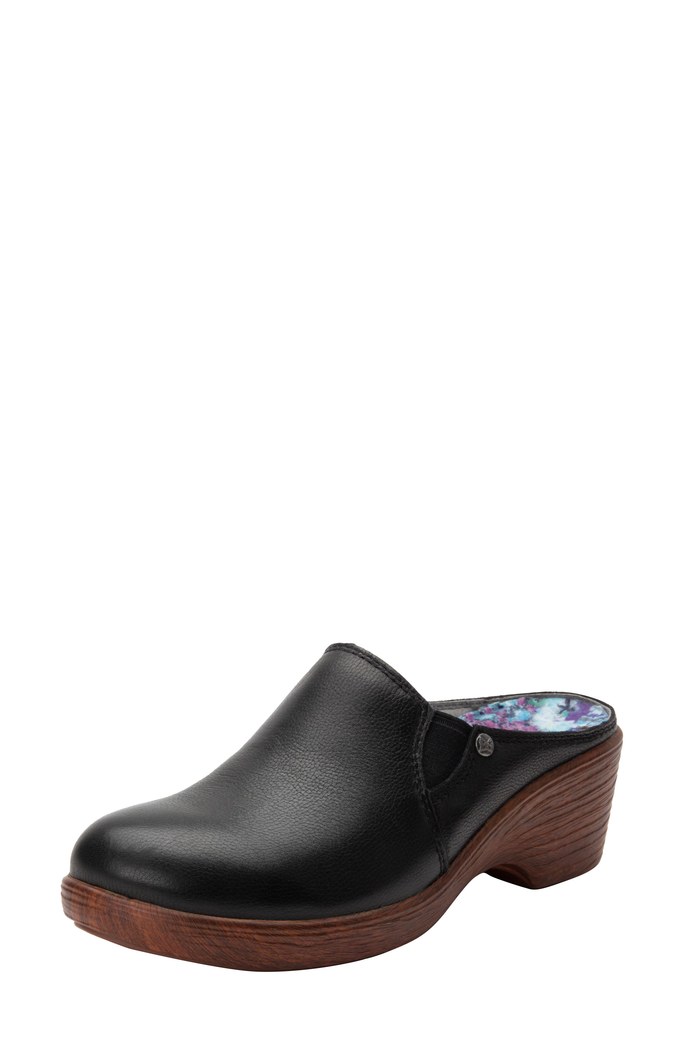 Alegria by PG Lite Serenti Platform Clog, Alternate, color, Obsindian Leather