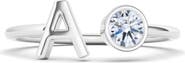 HauteCarat Lab Grown Diamond Letter Ring