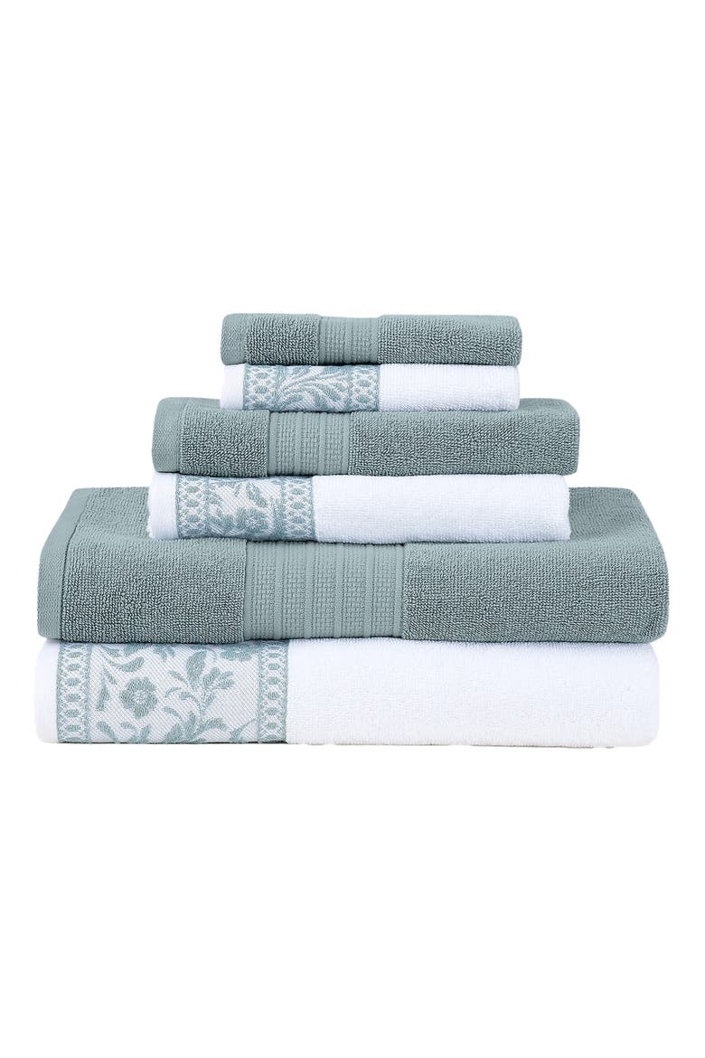 Jacquard 6-Piece Towel Set, Main, color, SOFT GRAY