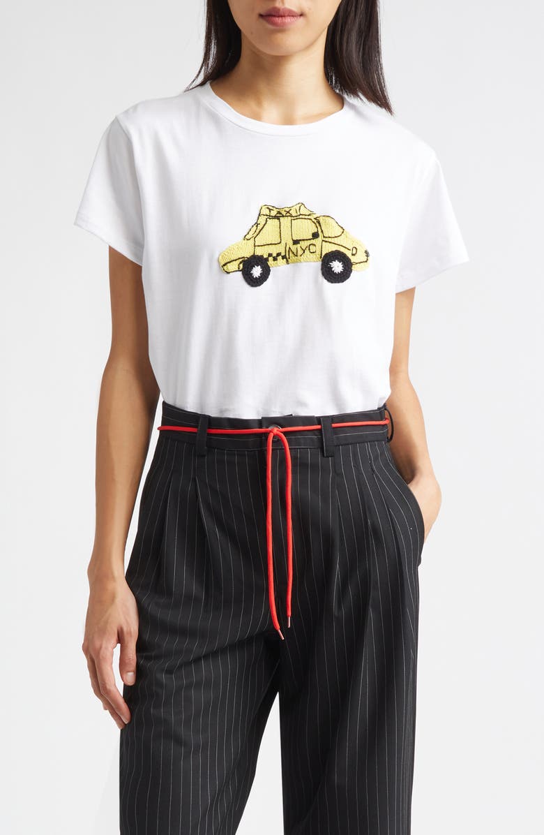 KÚR NYC Taxi Appliqué Pima Cotton T-Shirt, Main, color,