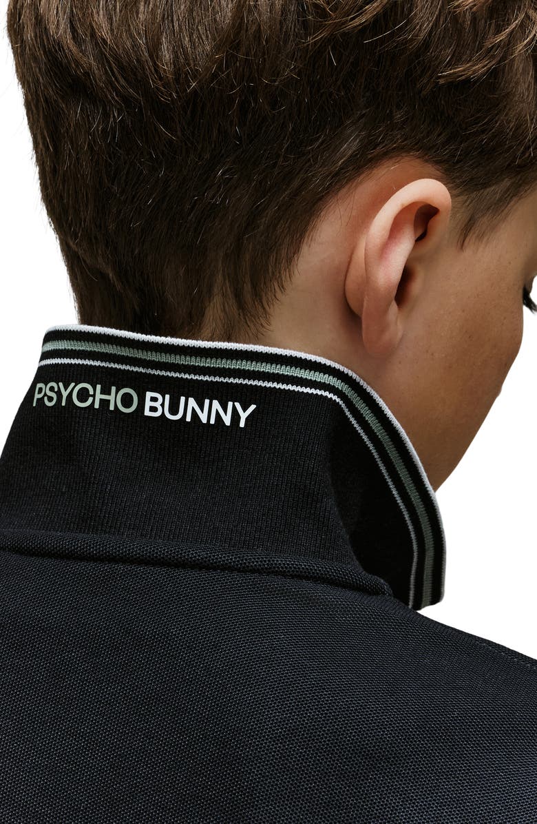 Psycho Bunny Kids' Archive Neon Bunny Cotton Polo, Alternate, color, Black