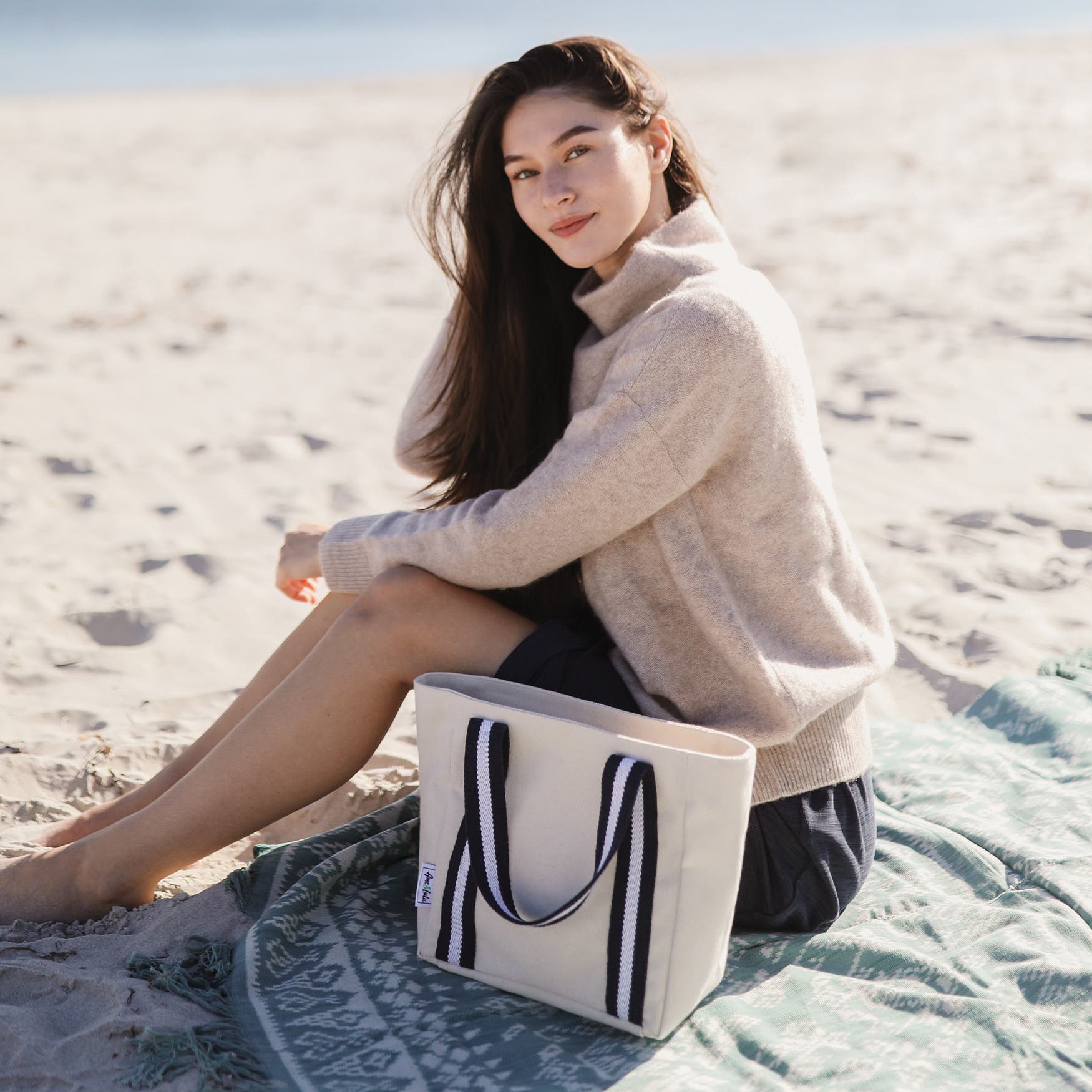 Mini Hamptons Tote, Alternate, color, Blueberry