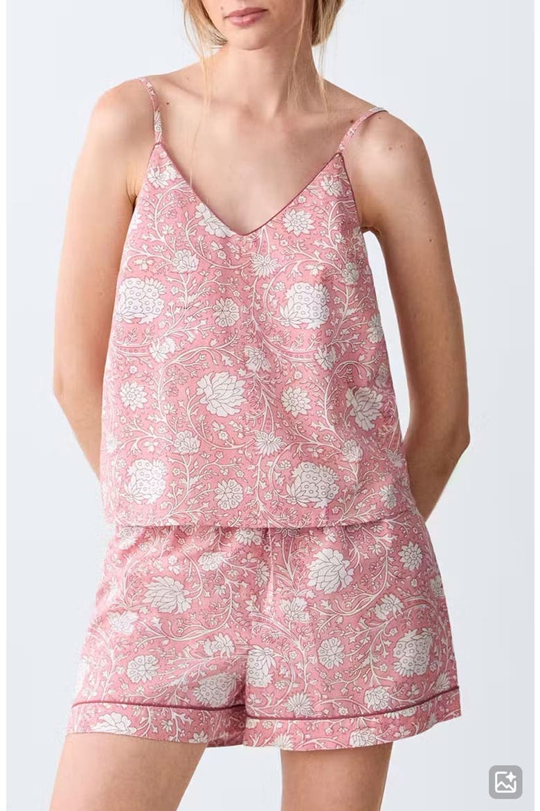 Floral Print Cotton Short Pajamas, Main, color, PINK