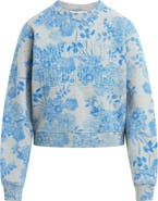 Favorite Daughter Classic Embroidered Floral Crop Cotton Blend Sweatshirt