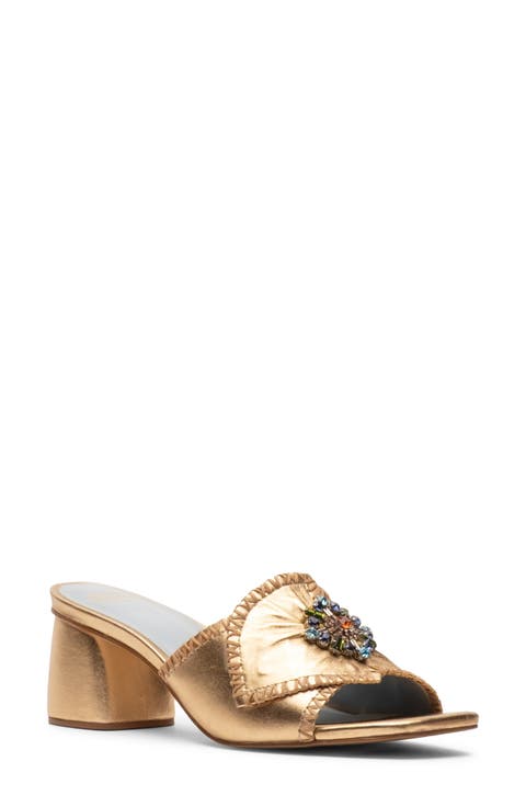 <p>Isa Faux Leather Slide Sandal (Women) </p>