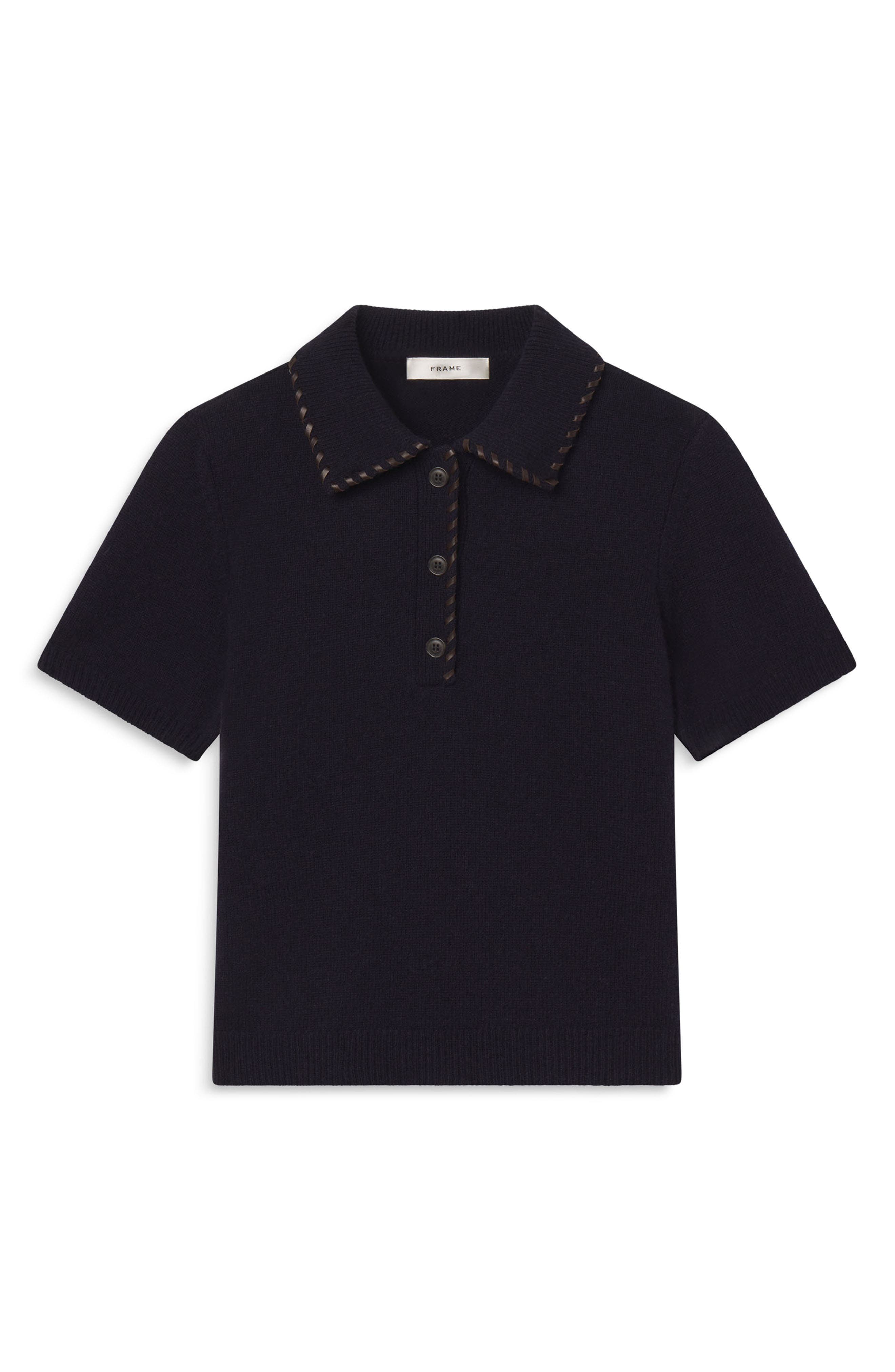 Leather Whipstitch Wool & Cashmere Sweater - image 3