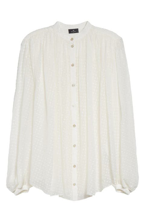 Pleated Silk Blend Shirt