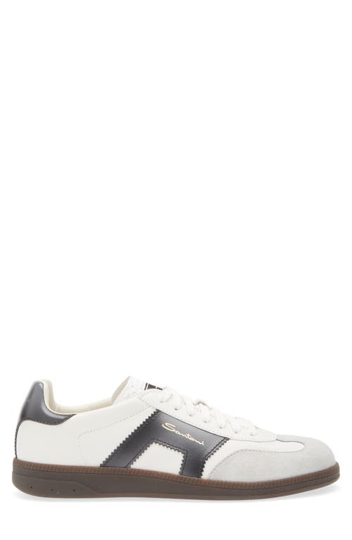 Santoni Round Toe Low-top Casual Shoes In White