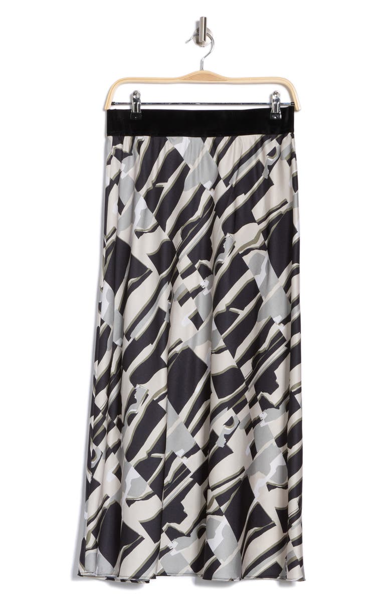 DONNA KARAN Supple Satin Pull-On Skirt, Alternate, color, Skyline Jaquard