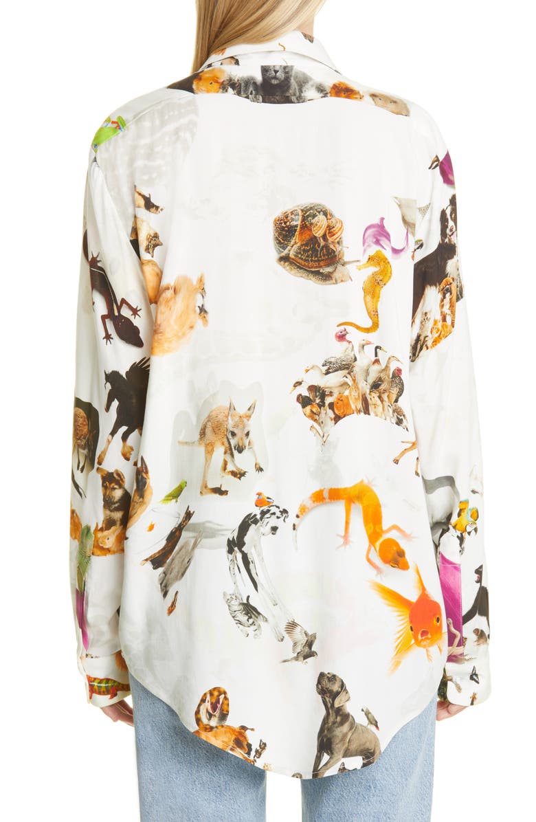 Collina Strada Convention Animal Print Button-Up Shirt, Alternate, color, 