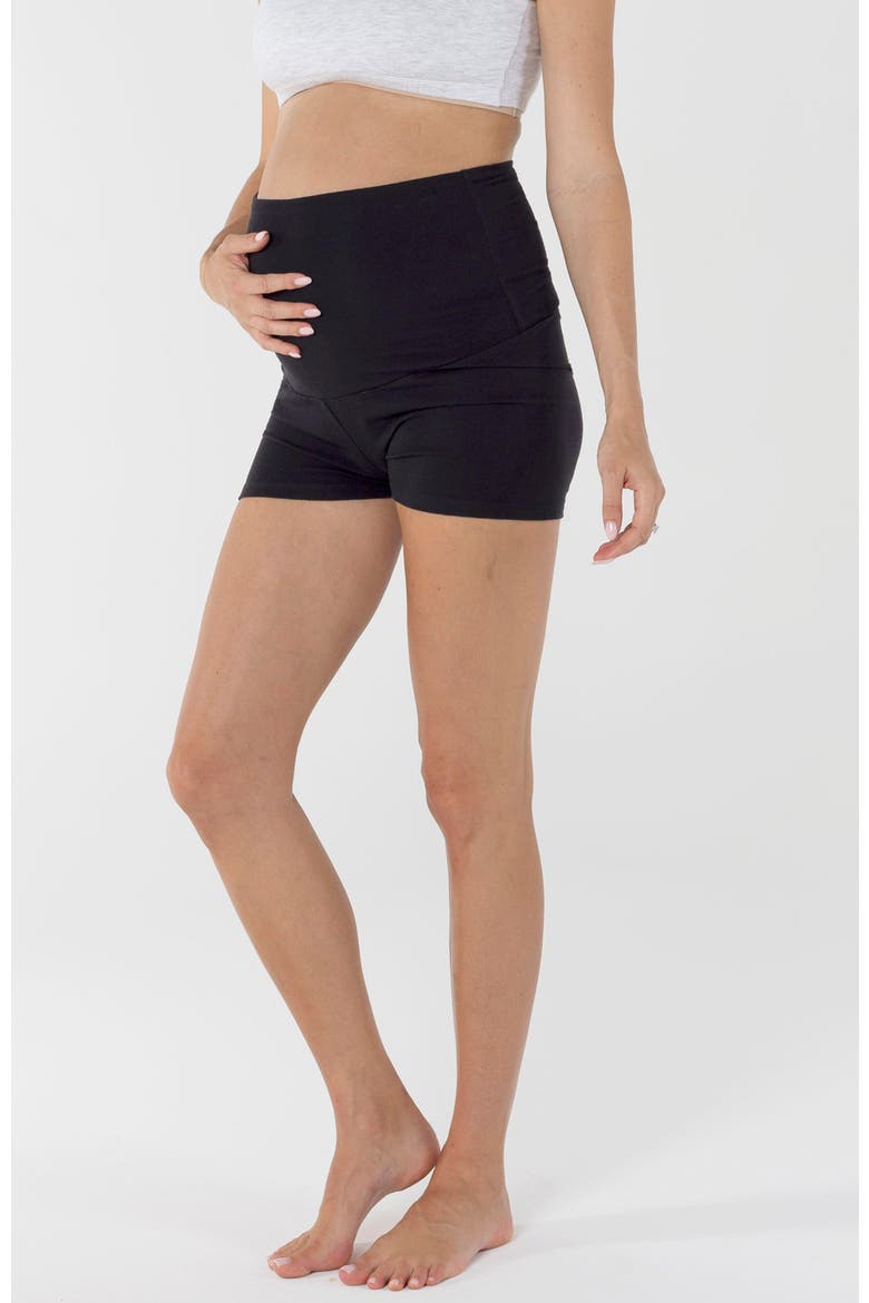 Maternity  Mini Bike Shorts, Main, color, Black