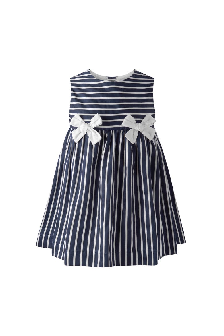Stripe Bow Dress, Main, color, Navy