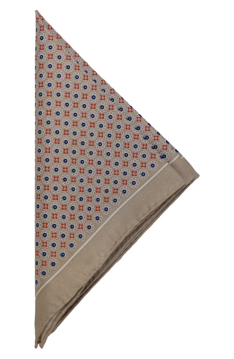 Ben Sherman Geometric Pocket Square, Alternate, color, Taupe