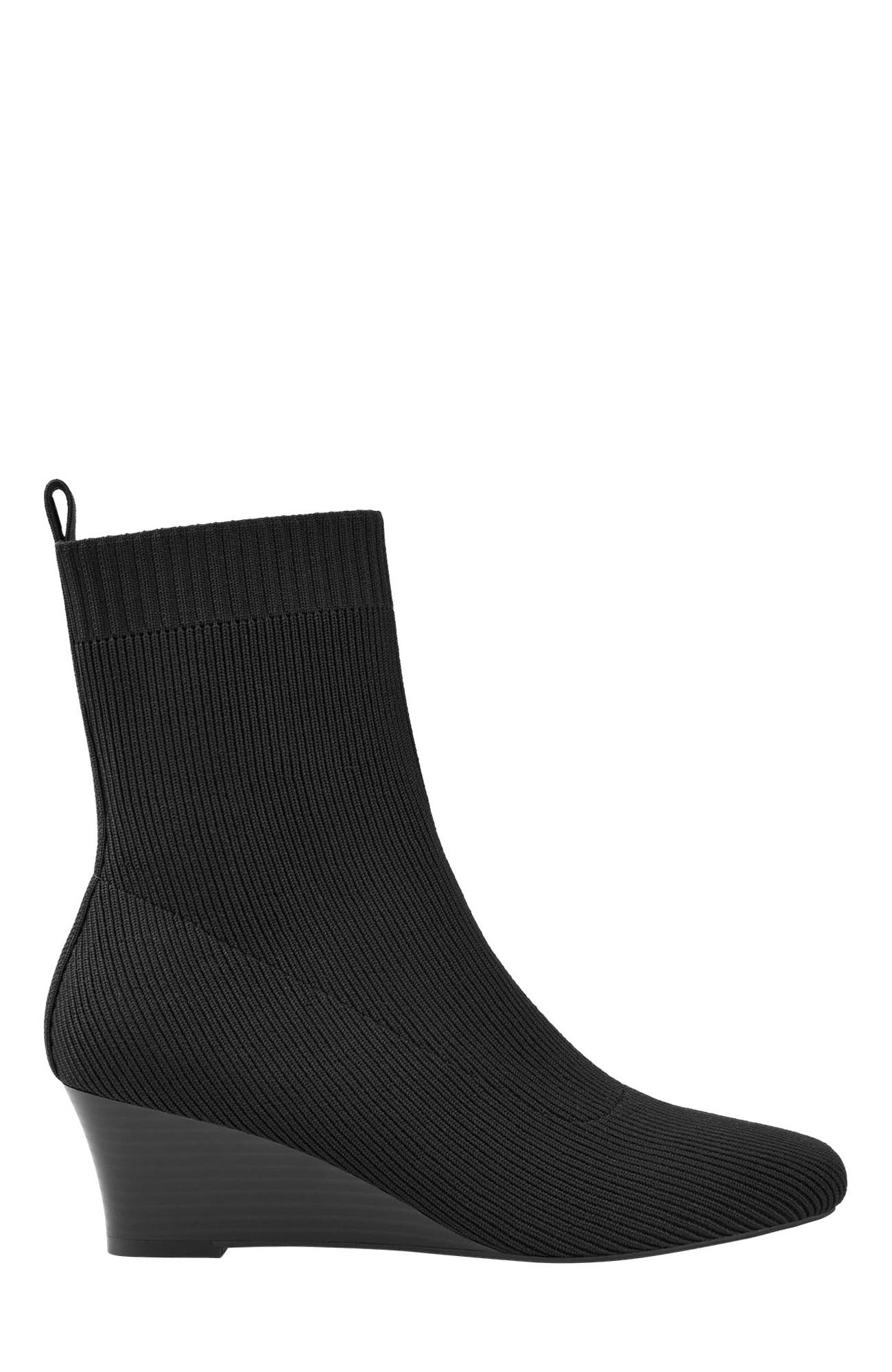 VIVAIA Margot Wedge Bootie Square-Toe Water-Repellent Boots, Main, color, Black