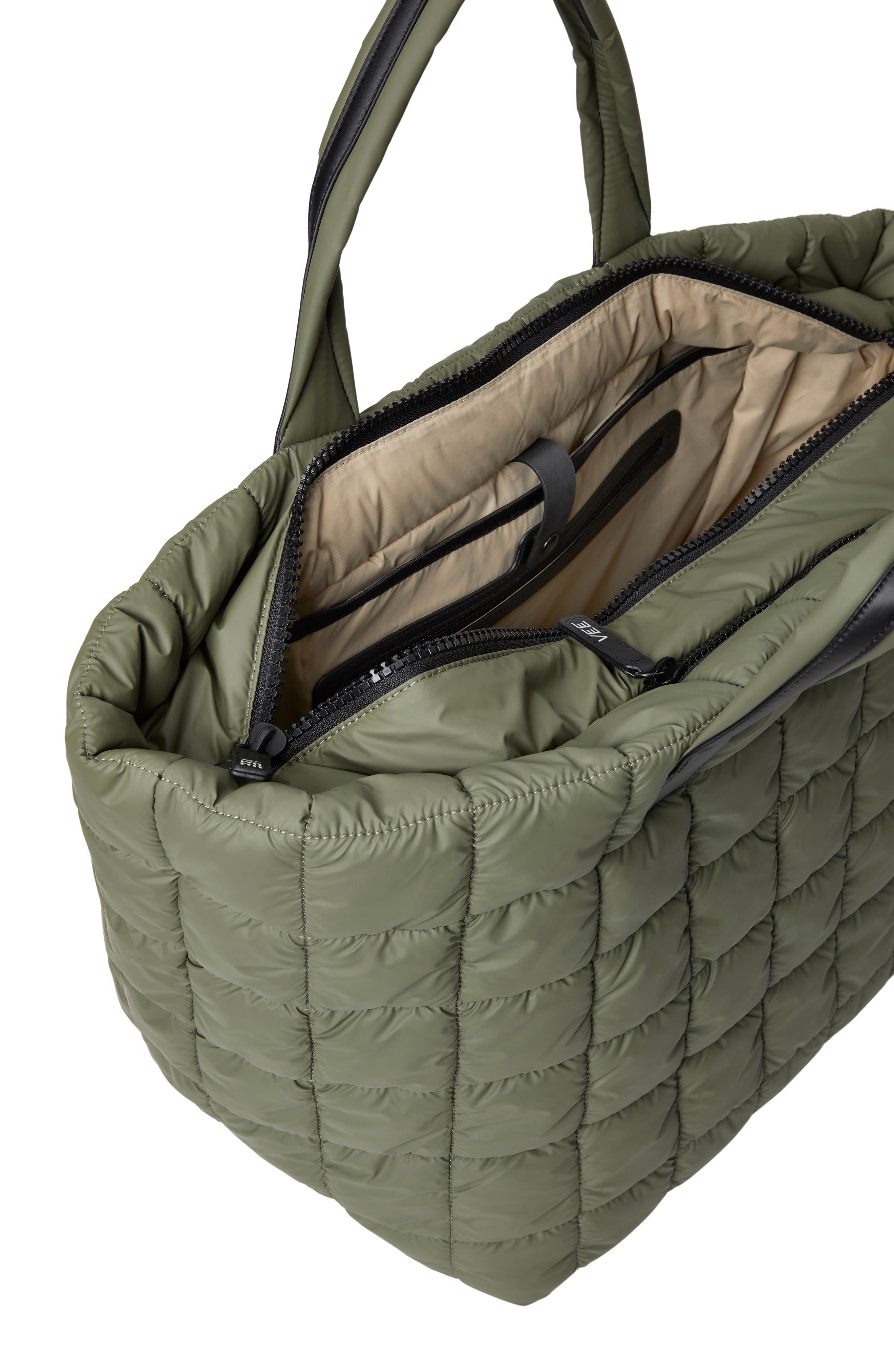 VeeCollective Porter Water Repellent Quilted Weekend Bag, Alternate, color, Moss
