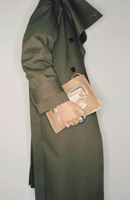 Shop Mango Belted Double Breasted Trench Coat In Khaki Green