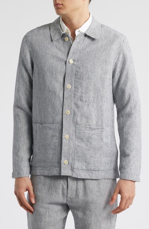 Alex Crane Kite Linen Jacket In Lines