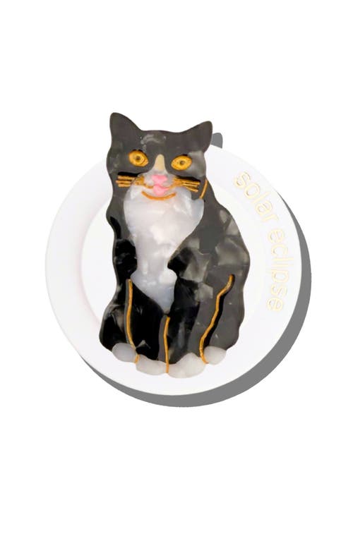 Solar Eclipse Hand Painted Tuxedo Cat Phone Grip in Black at Nordstrom