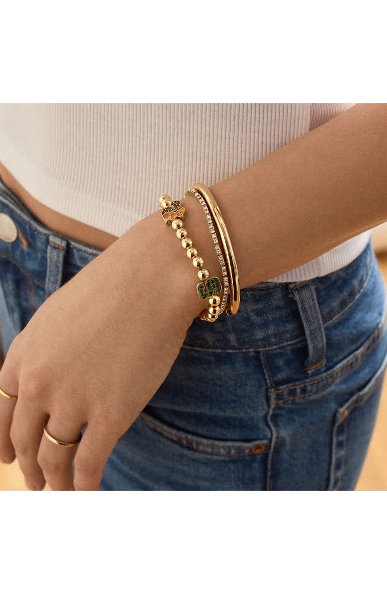 BaubleBar Michigan State Spartans Mixed Icon Pisa Bracelet, Alternate, color, Gold