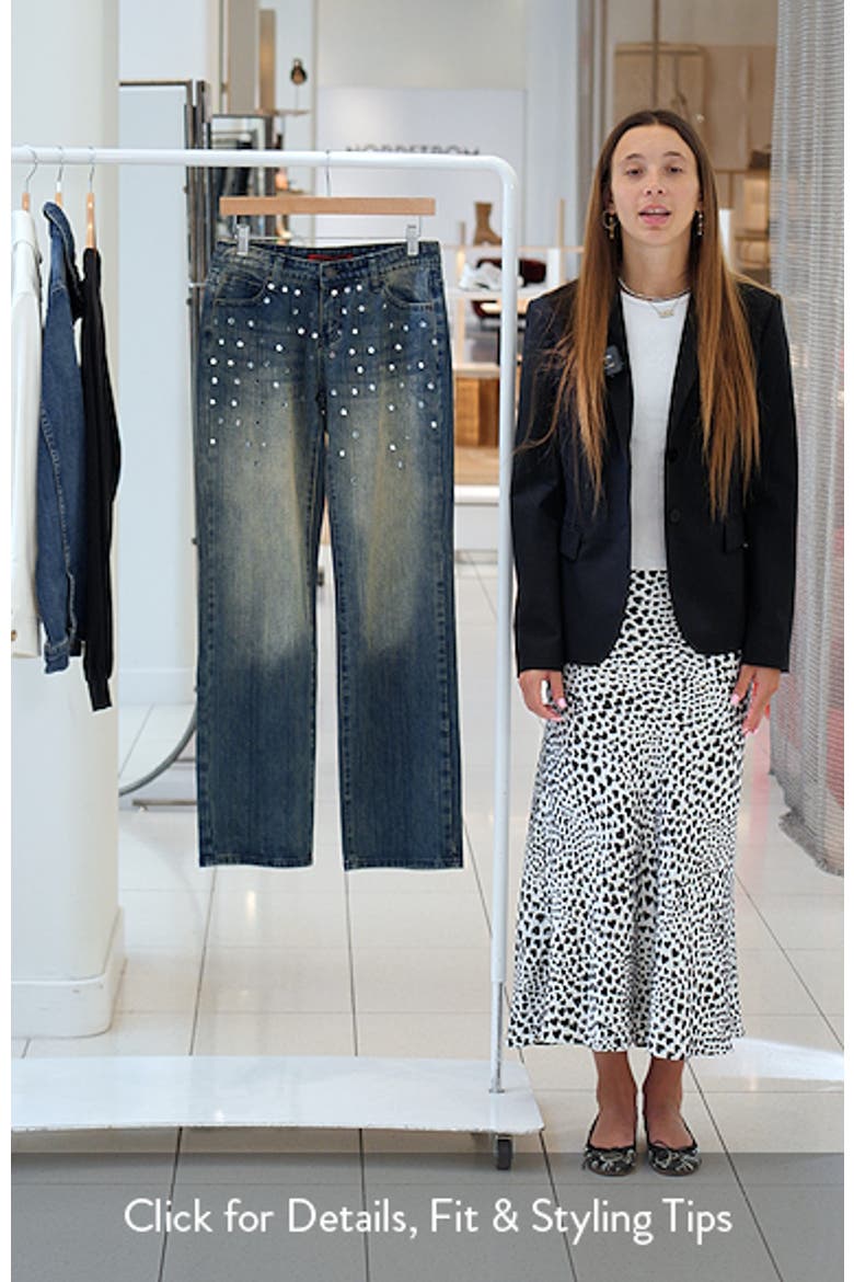 Hunter Mirror Embellished Low Rise Wide Leg Jeans video