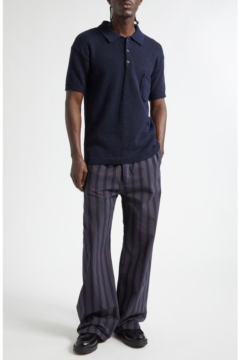Stripe Cotton Wide Leg Pajama Trousers, Alternate, color, GREY AND ASPHALT