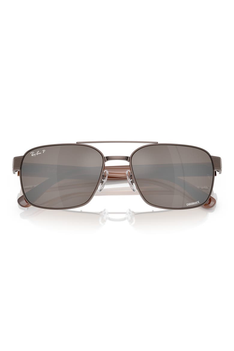 61mm Chromance Polarized Square Sunglasses, Alternate, color, COPPER