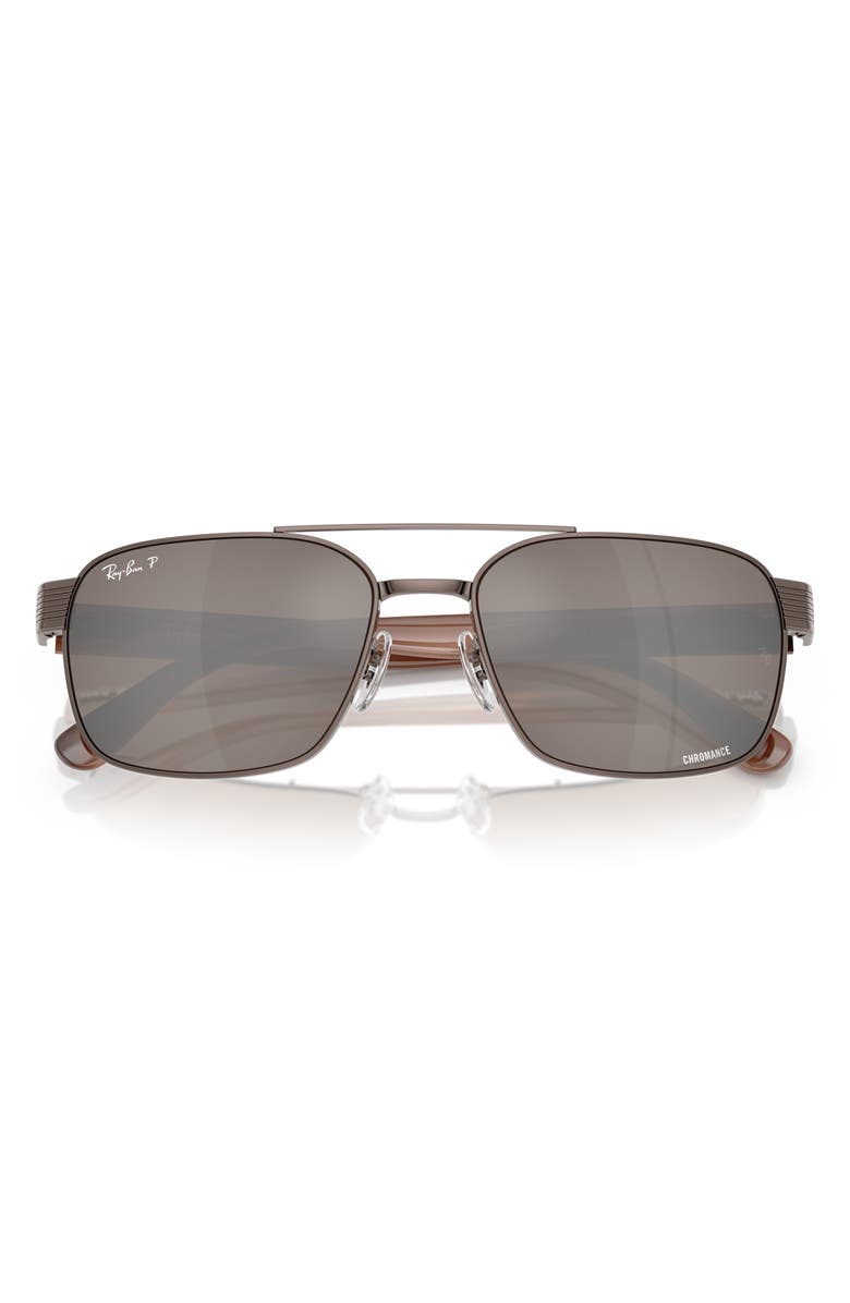 Ray-Ban Chromance 58mm Polarized Square Sunglasses, Alternate, color, Copper