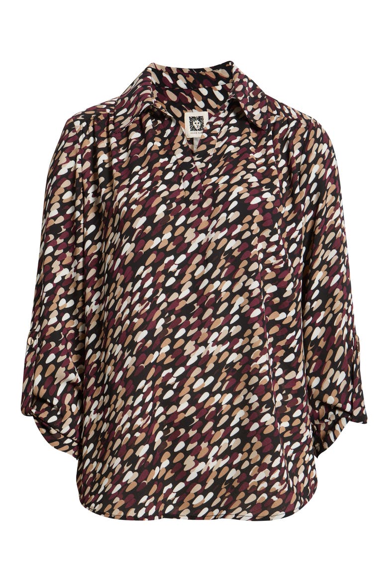 Print Roll Tab Shirt, Alternate, color, ANNE BLACK MULTI