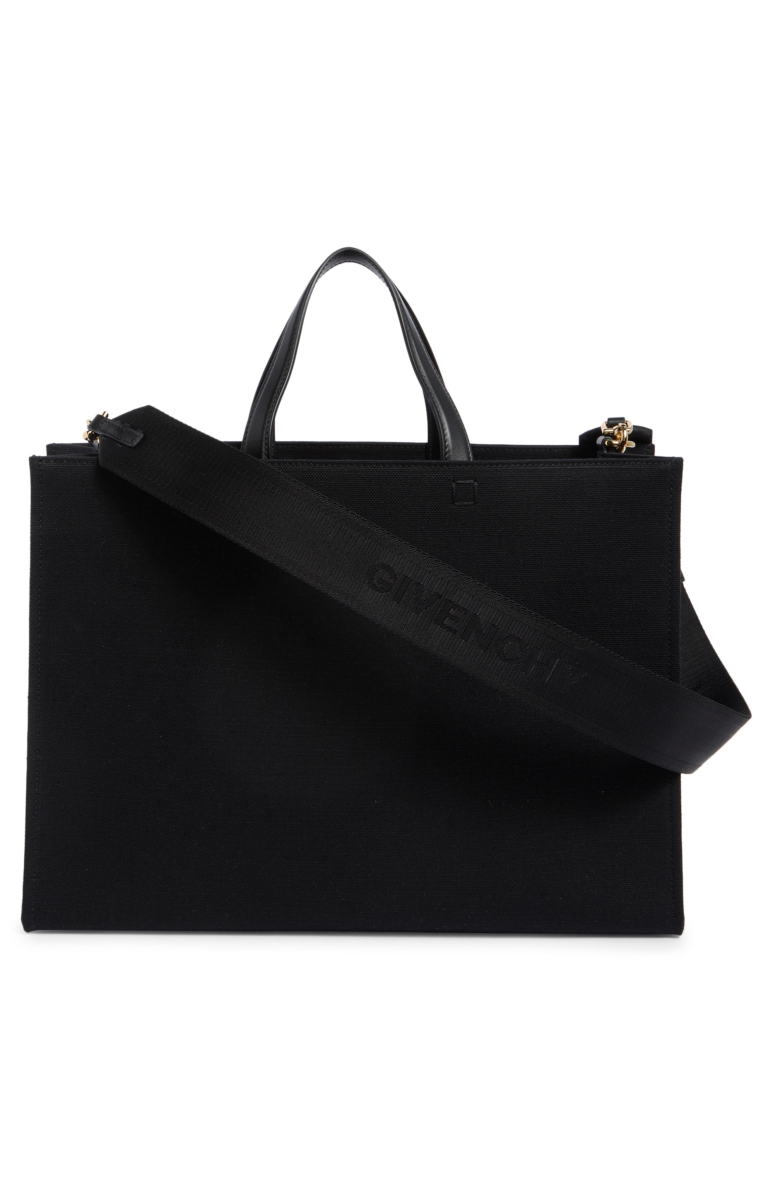 Givenchy Logo Print Medium Tote Shoulder Bag, Alternate, color, Black