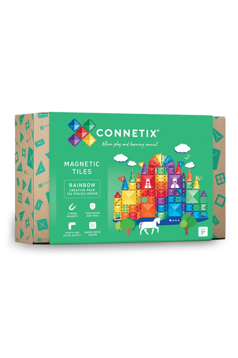 Kids' Rainbow Magnetic Tiles 102-Piece Creative Pack, Main, color, RAINBOW