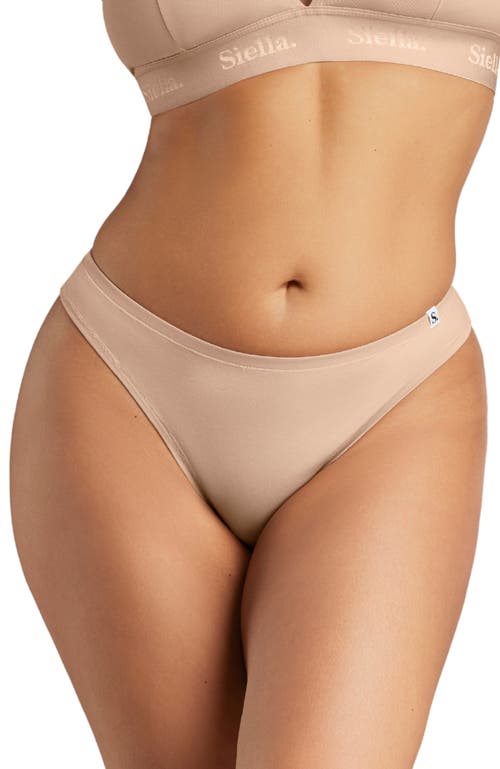 Siella Organic Cotton Thong In Beach Beige