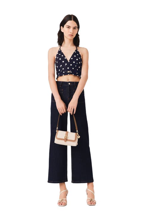 Backless linen blend top