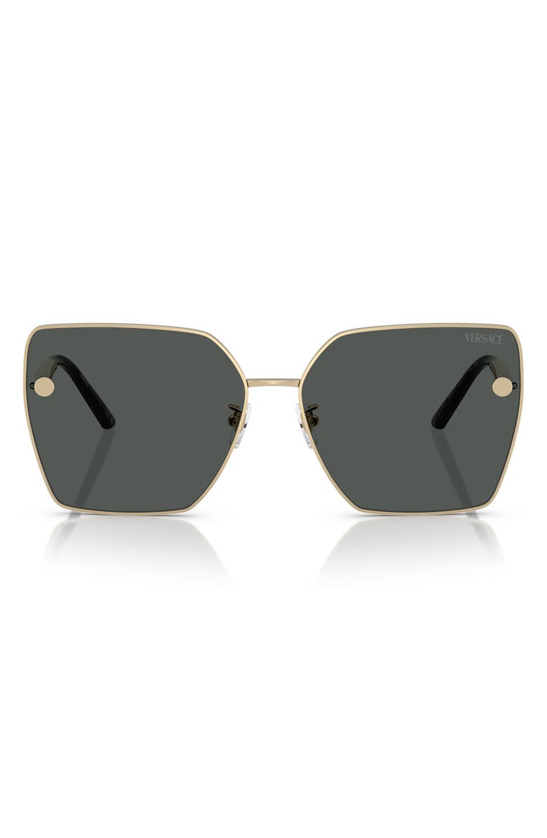 Versace 63mm Oversize Square Sunglasses, Main, color, Pale Gold