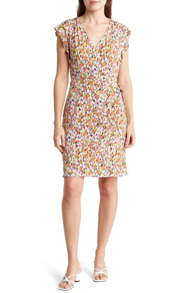 London Times Ruffle Faux Wrap Dress, Main, color, 