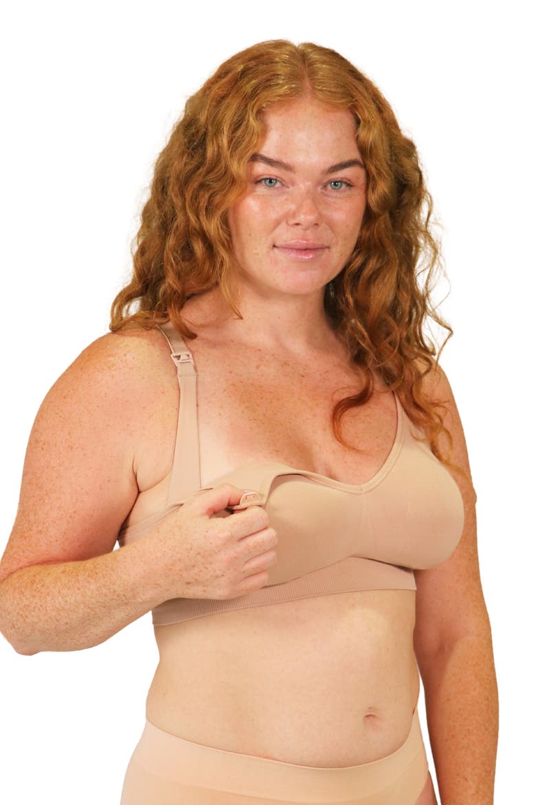 Tiramisu Ultimate Seamless Maternity & Nursing Bra, Alternate, color, Beige